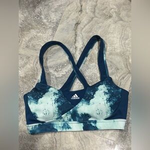 Adidas Women's Tie-Dye Blue/Teal Sports Bra